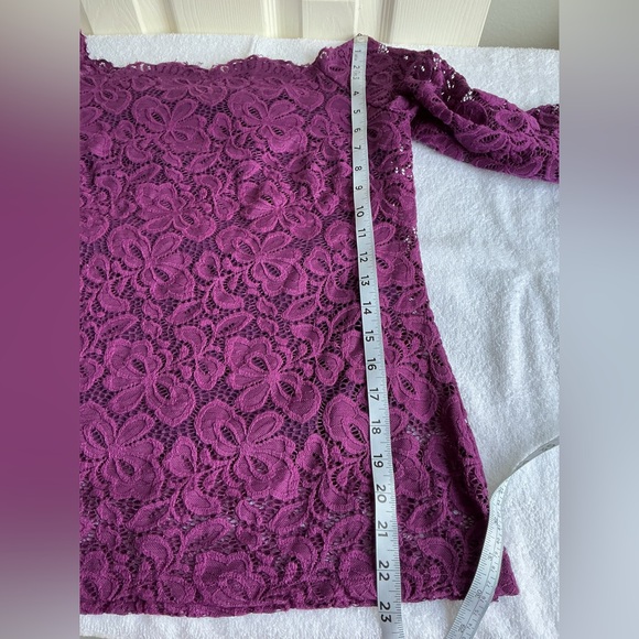 DJT Purple Lace Women's Blouse Sz L - Picture 7 of 10
